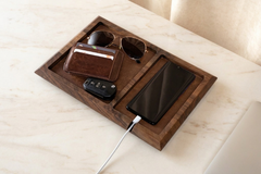 Wooden Valet Tray, Walnut Catch All Tray