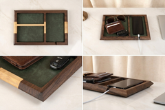 Wood Valet Tray, Walnut Catch All Tray