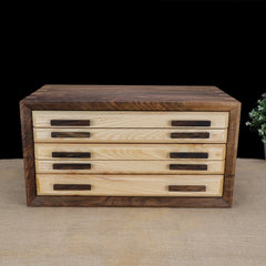 Wooden Jewelry Box with 5 drawers, Handmade Walnut Jewelry Box