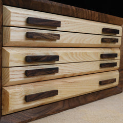 Wooden Jewelry Box with 5 drawers, Handmade Walnut Jewelry Box