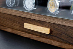 Walnut Watch Display Case with Drawer (for 10 watches)