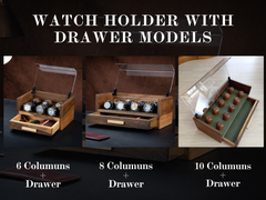 Walnut Watch Display Case with Drawer (for 10 watches)