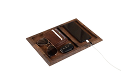 Wooden Valet Tray, Walnut Catch All Tray