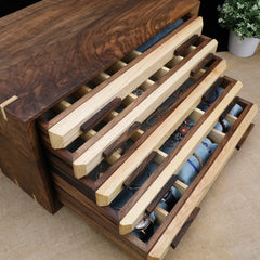 Wooden Jewelry Box with 5 drawers, Handmade Walnut Jewelry Box
