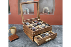 Handmade Walnut Watch Box (24 Slots)