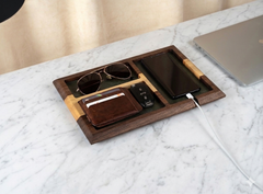 Wood Valet Tray, Walnut Catch All Tray