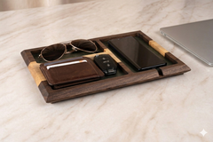 Wood Valet Tray, Walnut Catch All Tray