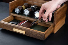 Walnut Watch Box with Drawer