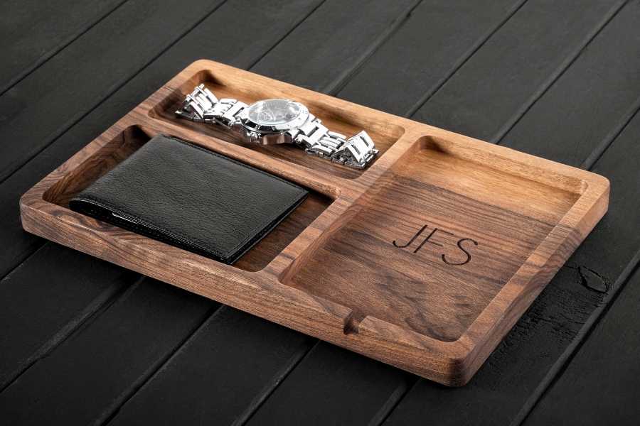 Wood Valet Tray for Men