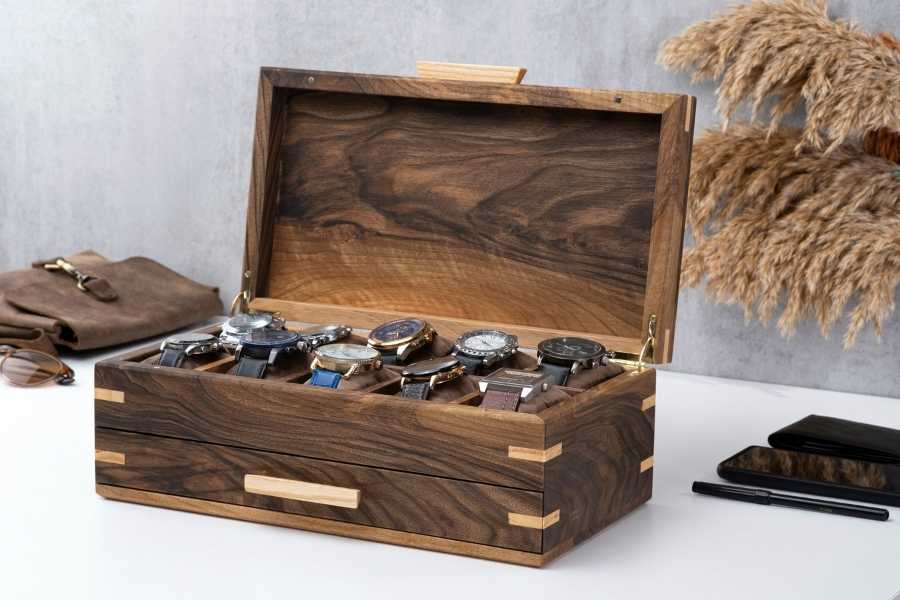 Handmade Watch Box with Drawer