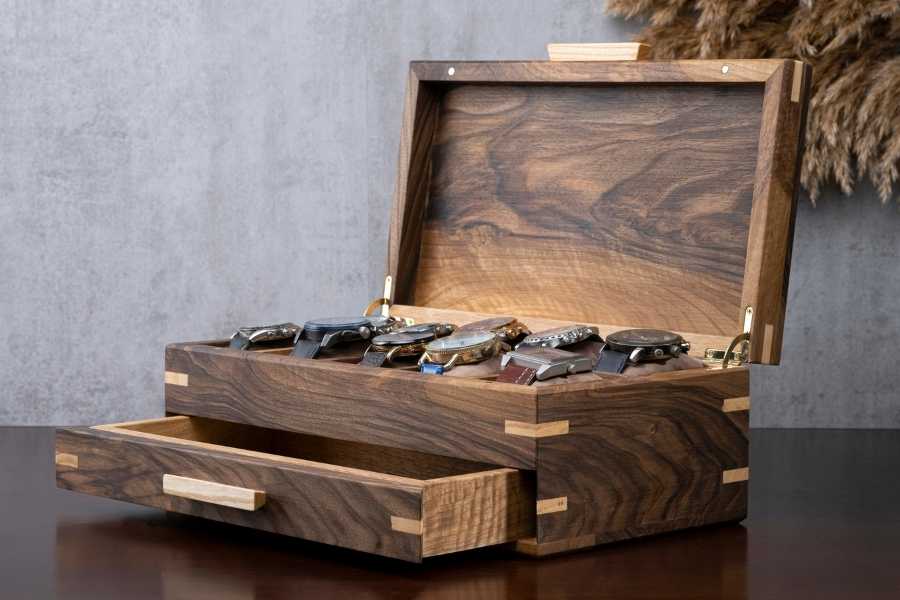 Handmade Watch Box with Drawer