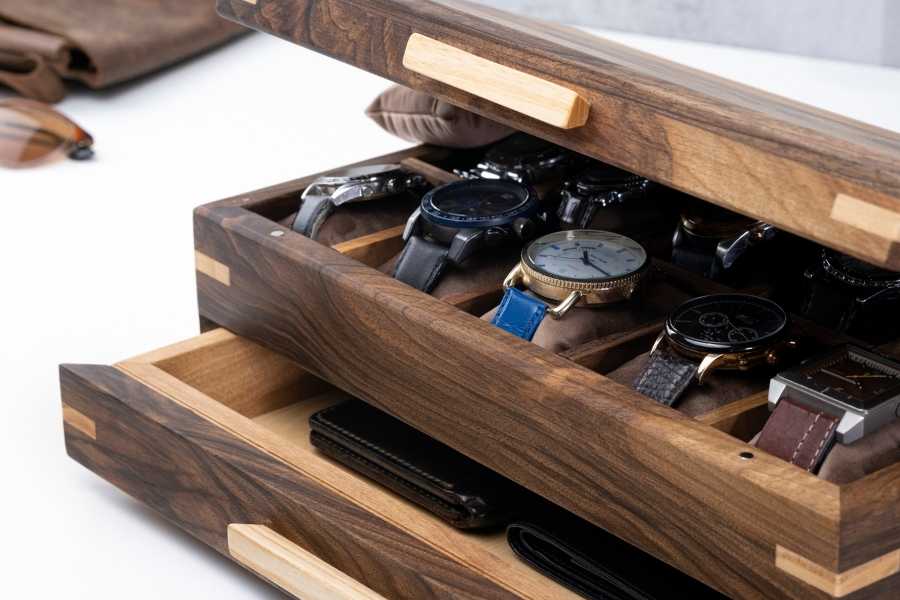 Handmade Watch Box with Drawer