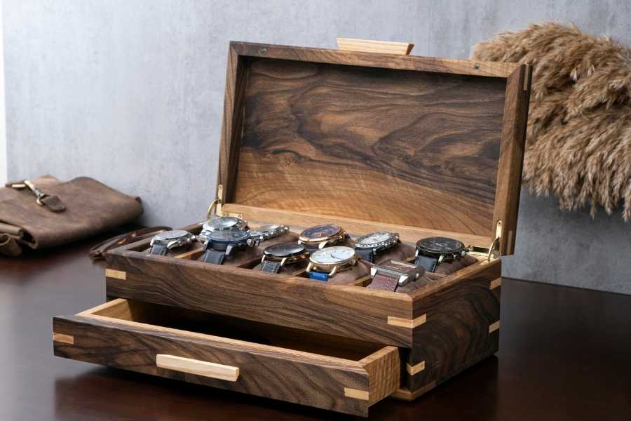 Handmade Watch Box with Drawer