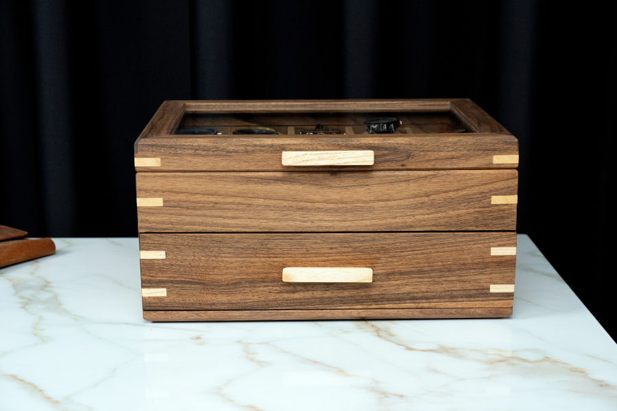 Personalized Watch Box with Drawer (30 Slots)