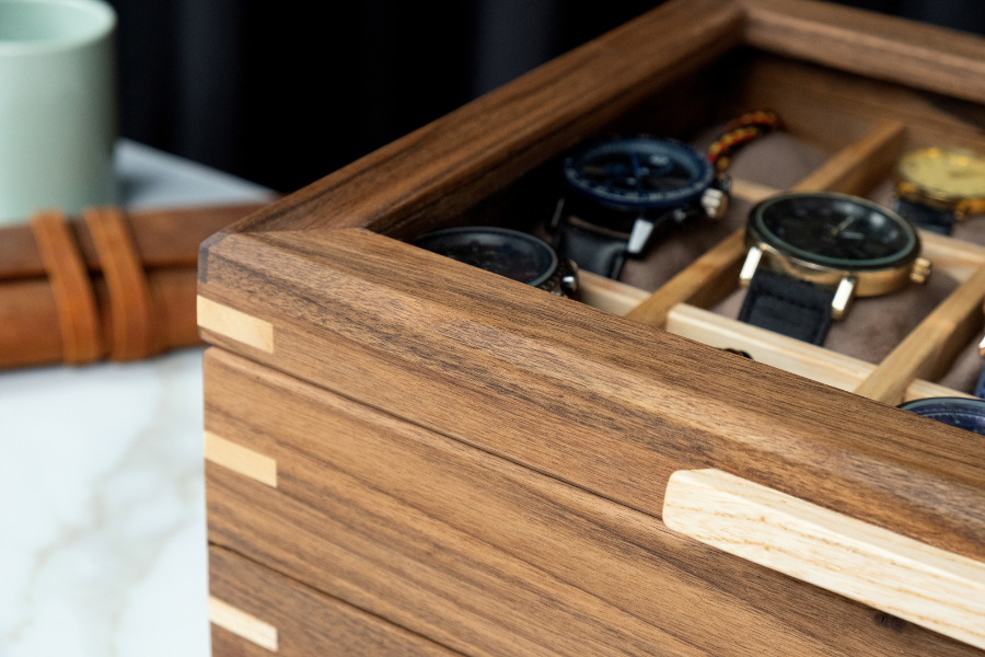 Personalized Watch Box with Drawer (30 Slots)