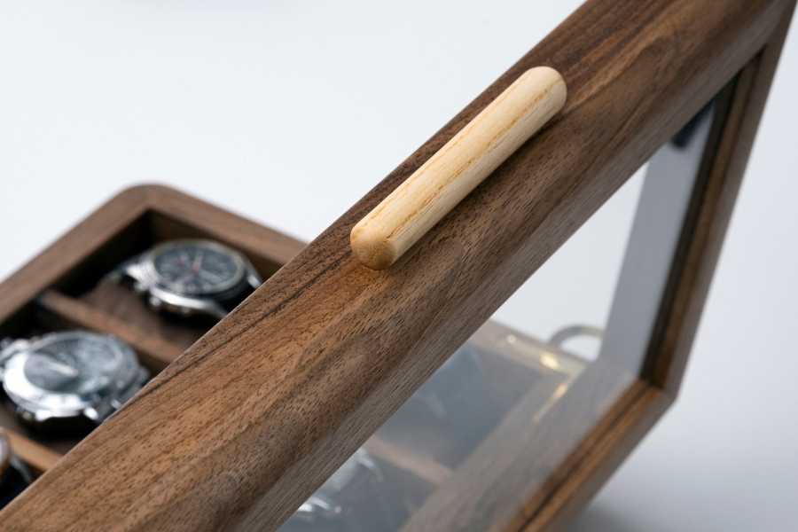 Wood Watch Box With Glass Lid