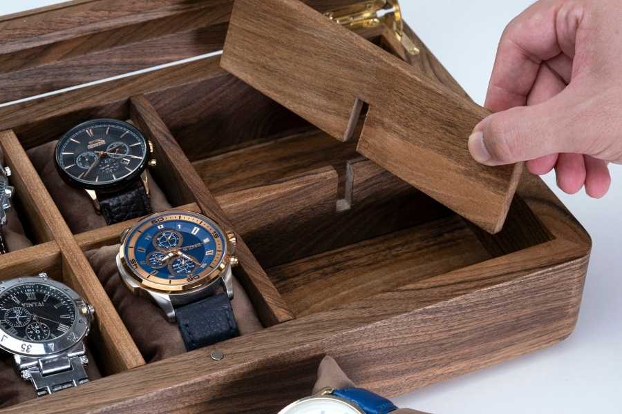 Wood Watch Box With Glass Lid