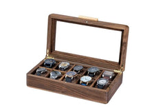 Wood Watch Box With Glass Lid