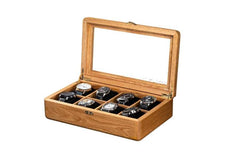 Wood Chestnut Watch Box With Glass Lid