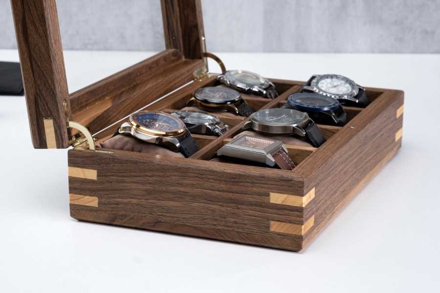 Walnut Watch Box with Personalized (8-10-12 Slots)